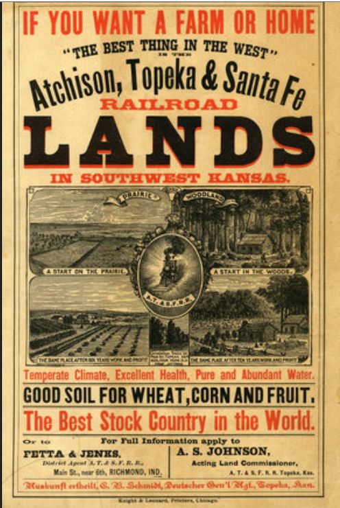 Railroad advertisement for land in Kansas